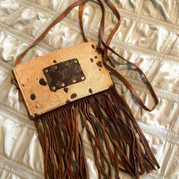 Cowhide Tassel Crossbody - Picture 1 of 3